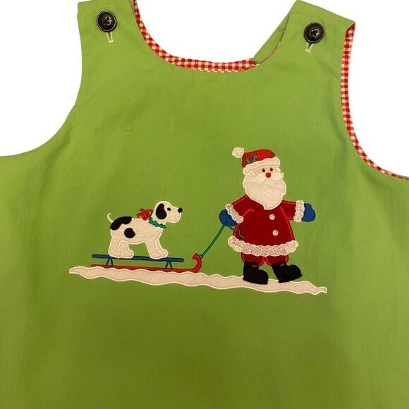 Mulberry Street Reversible‎ Red Green Santa Puppy Christmas Dress Size 6 - Picture 2 of 14